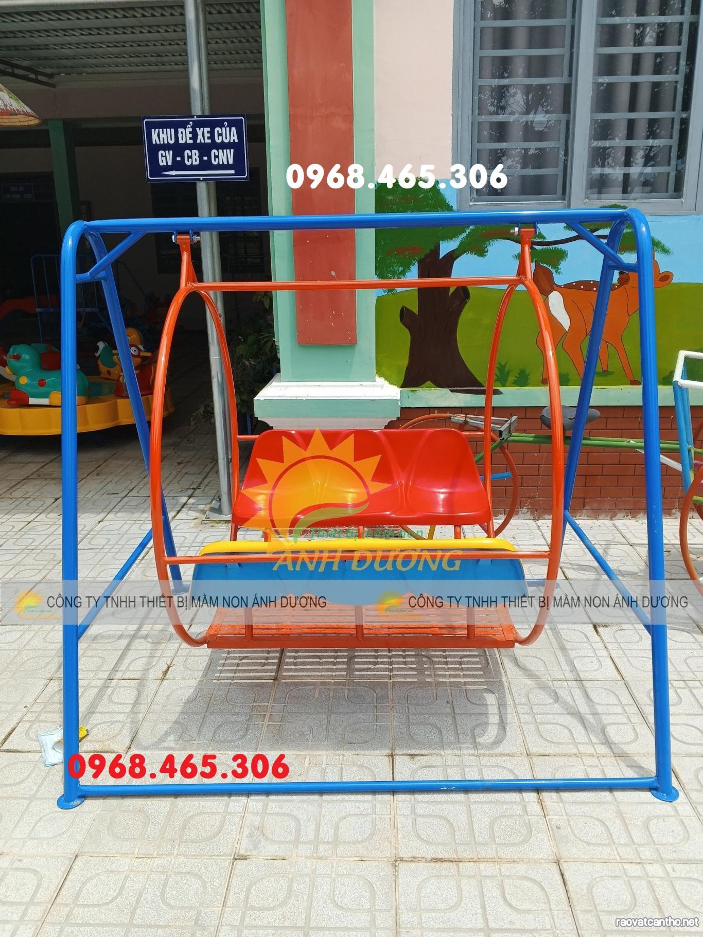 Xích đu mầm non cho bé ghế đôi nhập khẩu giá rẻ đẹp HB4-002