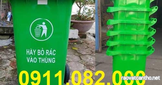 Bán thùng rác công nghiệp giá rẻ tại cần thơ, thùng rác 120l 240l- lh 0911082000