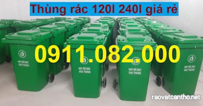 Bán thùng rác công nghiệp giá rẻ tại cần thơ, thùng rác 120l 240l- lh 0911082000