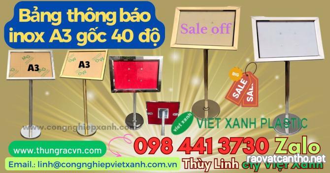 Bảng thông báo a3 inox nghiêng 40 độ