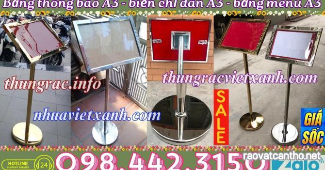 Biển chỉ dẫn inox A3 - bảng thông báo inox A3 - bảng menu inox A3