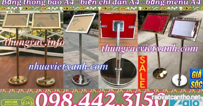 Biển chỉ dẫn inox A4 - bảng thông báo inox A4 - bảng menu inox A4