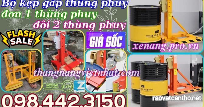 Bộ kẹp gắp thùng phuy - bộ kẹp thùng phuy đơn 1 phuy - bộ kẹp thùng phuy đôi 2 phuy