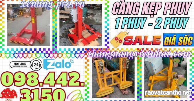 Bộ kẹp gắp thùng phuy - bộ kẹp thùng phuy đơn 1 phuy - bộ kẹp thùng phuy đôi 2 phuy