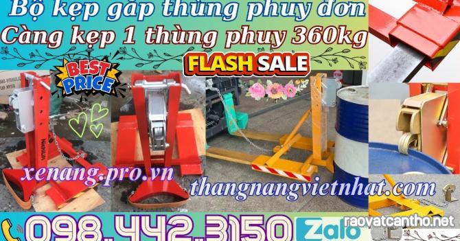 Bộ kẹp gắp thùng phuy đơn 1 thùng phuy 360kg