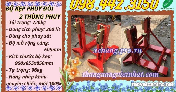 Bộ kẹp gắp thùng phuy đơn 1 thùng phuy và đôi 2 thùng phuy