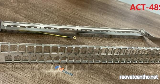 Bộ thanh đấu nối 48 cổng 1U Cat6A, hiệu Ancomteck , bao gồm thanh quản lý cáp mã ACT-48S1U, ACT-S6A