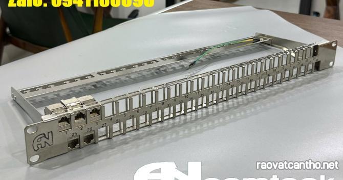 Bộ thanh đấu nối 48 cổng 1U Cat6A, hiệu Ancomteck , bao gồm thanh quản lý cáp mã ACT-48S1U, ACT-S6A