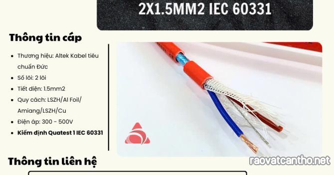 Cáp chống cháy chống nhiễu 2x1.5 kiểm định Quatest 1 IEC 60331