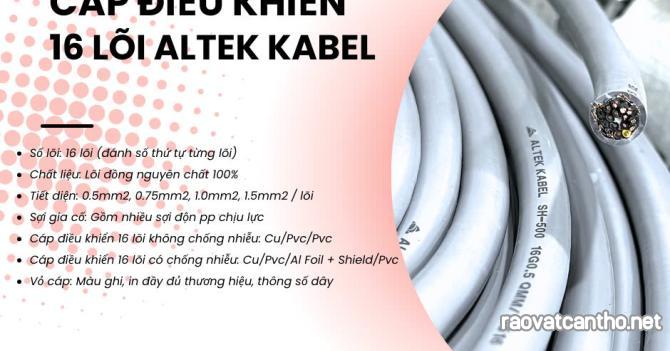 Cáp điện 16 lõi, cáp điều khiển 16 lõi từ 0.5mm - 1.5mm