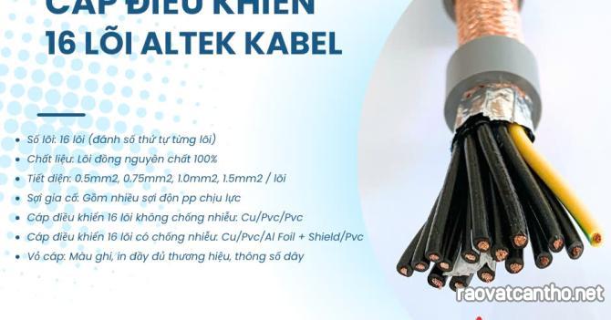 Cáp điện 16 lõi, cáp điều khiển 16 lõi từ 0.5mm - 1.5mm