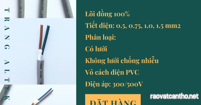 Cáp điều khiển 2 lõi, cáp truyền tín hiệu 2 lõi Altek Kabel