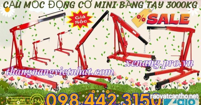 Cẩu thủy lực mini bằng tay 3 tấn - cẩu mốc động cơ 3 tấn sale giá cực sốc call/zalo 098.442.3150