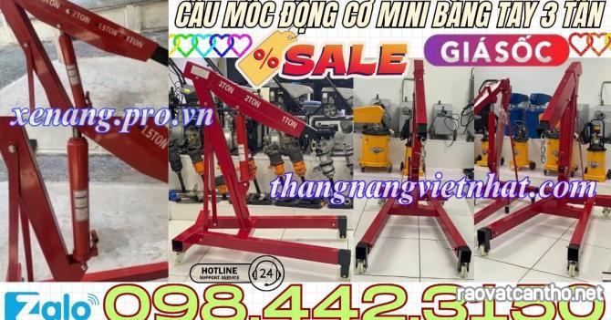 Cẩu thủy lực mini bằng tay 3 tấn - cẩu mốc động cơ 3 tấn sale giá cực sốc call/zalo 098.442.3150