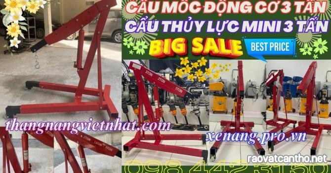 Cẩu thủy lực mini bằng tay 3 tấn - cẩu mốc động cơ 3 tấn sale giá cực sốc call/zalo 098.442.3150