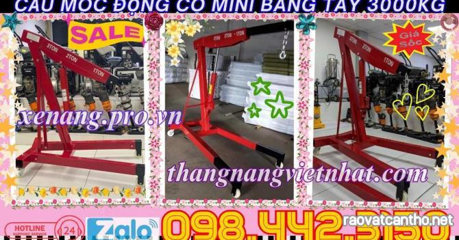 Cẩu thủy lực mini bằng tay 3000kg - cẩu mốc động cơ 3 tấn sale giá cực sốc