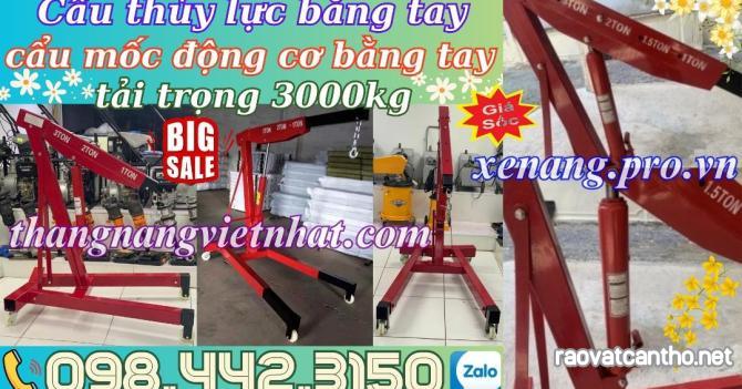 Cẩu thủy lực mini bằng tay 3000kg - cẩu mốc động cơ 3 tấn sale giá cực sốc