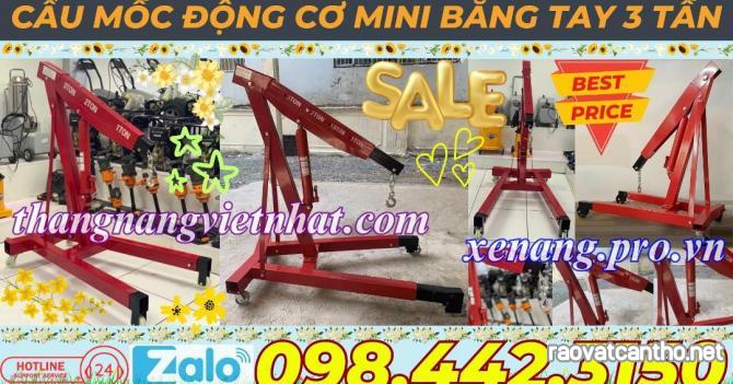 Cẩu thủy lực mini bằng tay 3000kg - cẩu mốc động cơ 3 tấn sale giá cực sốc