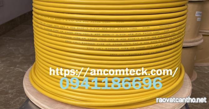 Dây Cáp CAT8 SFTP Dạng Xoắn 23AWG tốc độ 40G 2000MHz Hỗ Trợ PoE, ACT-8SFTP- BULK305YL Ancomteck