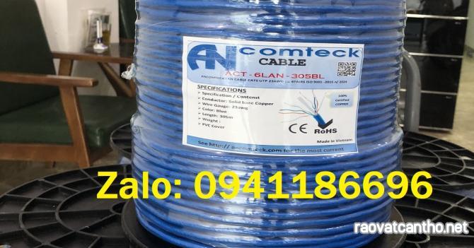 Dây cáp mạng Cat6 UTP lõi đồng nguyên chất chuẩn 23AWG chính hãng Ancomteck ACT-6LAN-305BL