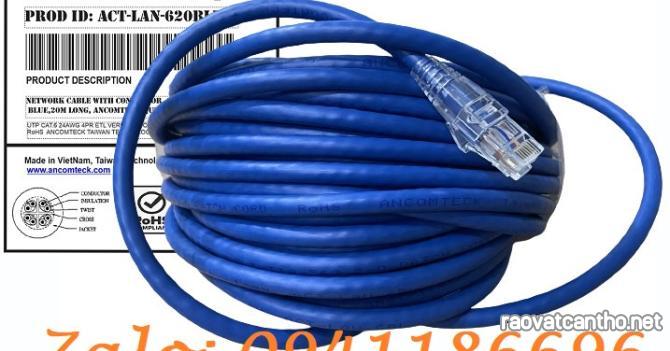 Dây nhảy patch cord CAT6 loại 5m ANCOMTECK - màu xanh: ANCOM-LAN-605, Dây đồng chuẩn giá tốt