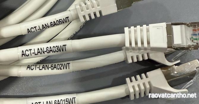 Dây nhảy PATCH CORD Cat6A S-FTP, Shielded, LSZH, White, 3M đúc - ANCOMTECK mã ACT-LAN-6A03WT