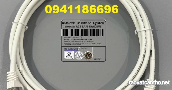 Dây nhảy PATCH CORD Cat6A S-FTP, Shielded, LSZH, White, 3M đúc - ANCOMTECK mã ACT-LAN-6A03WT