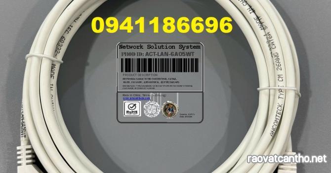 Dây nhảy PATCH CORD Cat6A S-FTP, Shielded, LSZH, White, 5M đúc - ANCOMTECK mã ACT-LAN-6A05WT