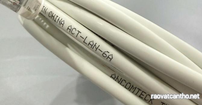 Dây nhảy PATCH CORD Cat6A S-FTP, Shielded, LSZH, White, 5M đúc - ANCOMTECK mã ACT-LAN-6A05WT