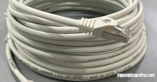 Dây nhảy PATCH CORD Cat6A S-FTP, Shielded, LSZH, White, 5M đúc - ANCOMTECK mã ACT-LAN-6A05WT