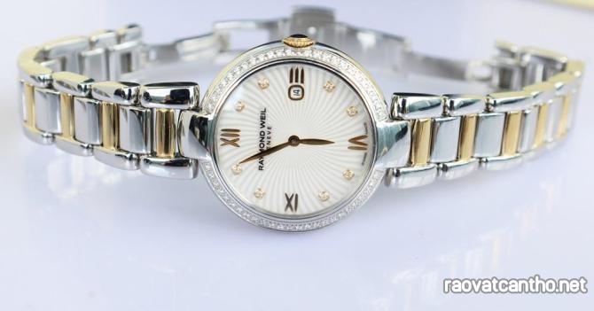 ĐH Nữ Raymond Weil Diamonds - Demi Vàng, Mặt Xà Cừ - Niềng & Cọc Số Kim Cương Fullbox