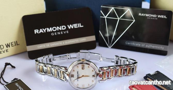 ĐH Nữ Raymond Weil Diamonds - Demi Vàng, Mặt Xà Cừ - Niềng & Cọc Số Kim Cương Fullbox