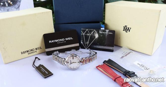 ĐH Nữ Raymond Weil Diamonds - Demi Vàng, Mặt Xà Cừ - Niềng & Cọc Số Kim Cương Fullbox