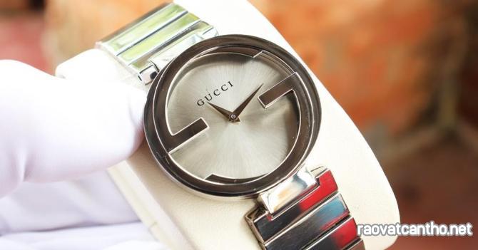 Đồng Hồ Nữ : Gucci Interlocking Silver - Bản dây thép - Size 37mm