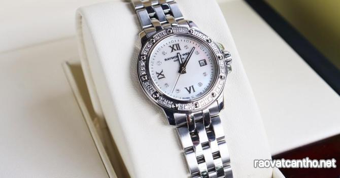 Đồng Hồ Nữ : Raymond Weil - Mặt Khảm Xà Cừ - Niềng & cọc số đính Full Kim Cương...