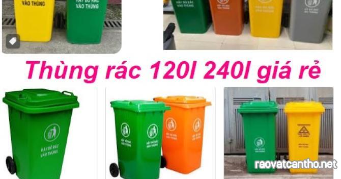 Giảm giá khuyến mãi thùng rác giá rẻ, thùng rác 120l 240l 660l màu xanh lh 0911.082.000