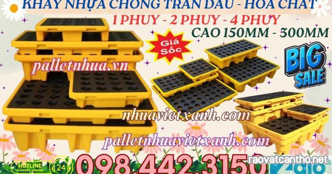 Khay nhựa chống tràn 1 phuy - 2 phuy - 4 phuy