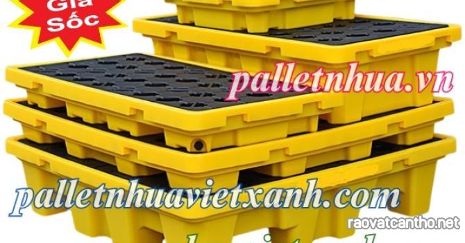 Khay nhựa chống tràn dầu - hóa chất 1 phuy - 2 phuy - 4 phuy