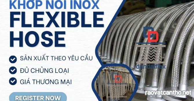 Khớp nối mềm inox mặt bích chống rung, khớp chống rung DN300, khớp nối inox chống rung