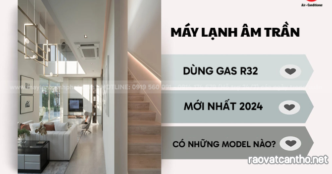 Máy lạnh âm trần dùng gas R32 mới nhất 2024 có những Model nào?