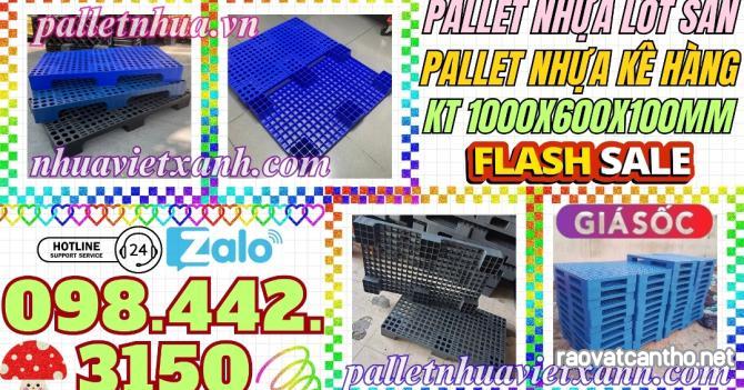 Pallet nhựa 1000x600x100mm - pallet nhựa kê hàng, lót sàn