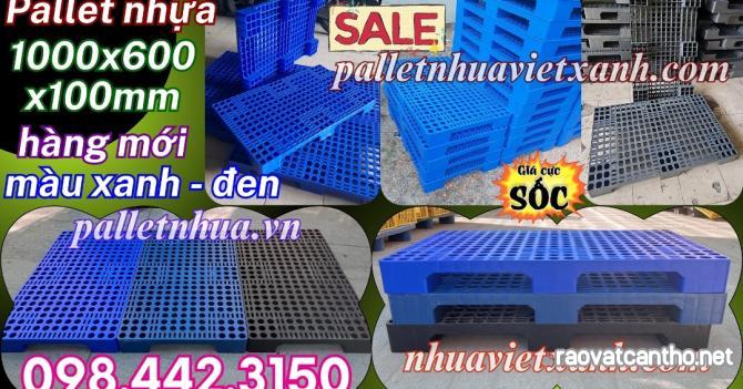 Pallet nhựa 1000x600x100mm - pallet nhựa kê hàng, lót sàn