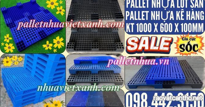 Pallet nhựa 1000x600x100mm - pallet nhựa kê hàng, lót sàn