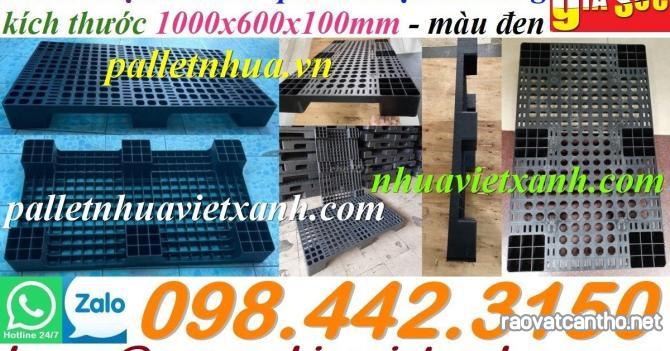 Pallet nhựa 1000x600x100mm màu đen