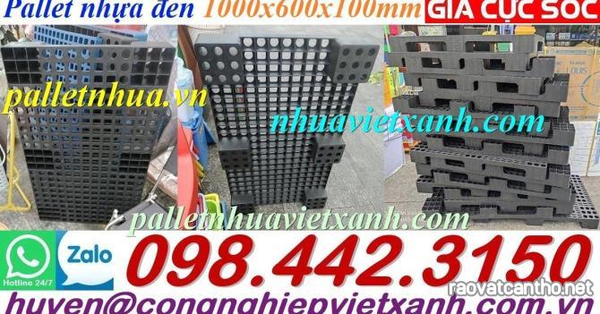 Pallet nhựa 1000x600x100mm màu đen