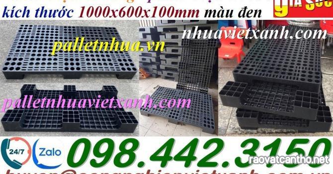 Pallet nhựa 1000x600x100mm màu đen