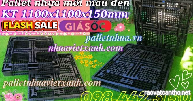 Pallet nhựa 1100x1100x150mm màu đen - hàng mới