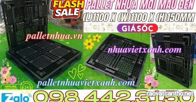 Pallet nhựa 1100x1100x150mm màu đen - hàng mới