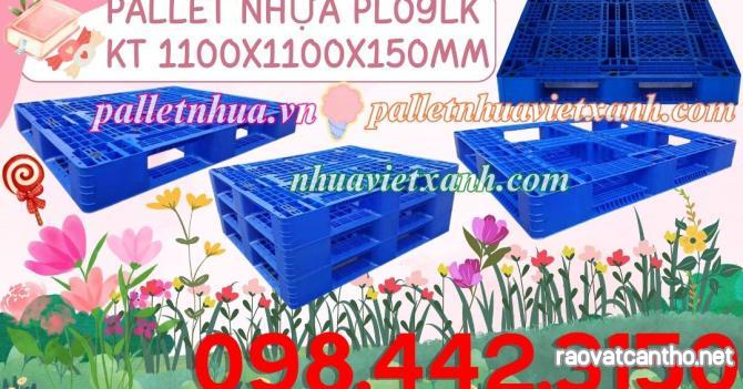 Pallet nhựa 1100x1100x150mm PL09LK màu xanh dương