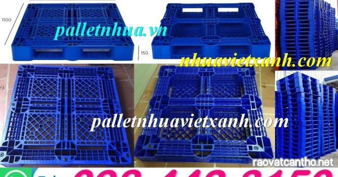 Pallet nhựa 1100x1100x150mm PL09LK màu xanh dương